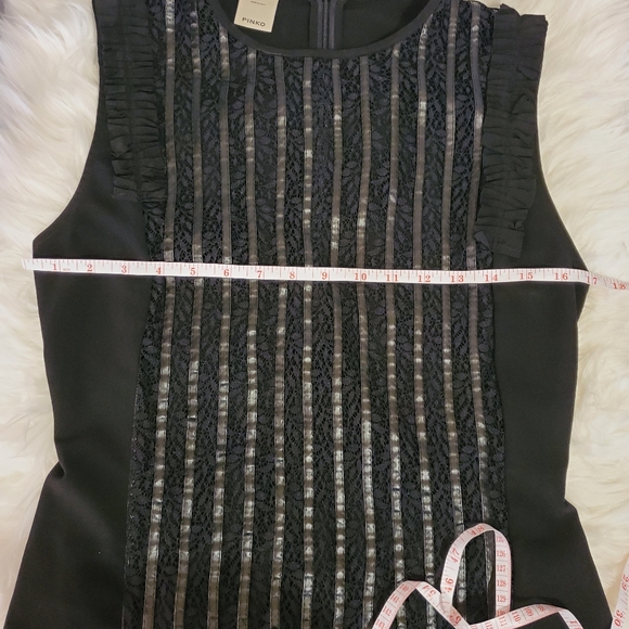 PINKO BLACK RUFFLE TANK TOP - Picture 7 of 10